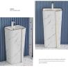Buy cheap Single Hole Cylindrical Ceramic Art Basin Marble Design With Gold Line from wholesalers