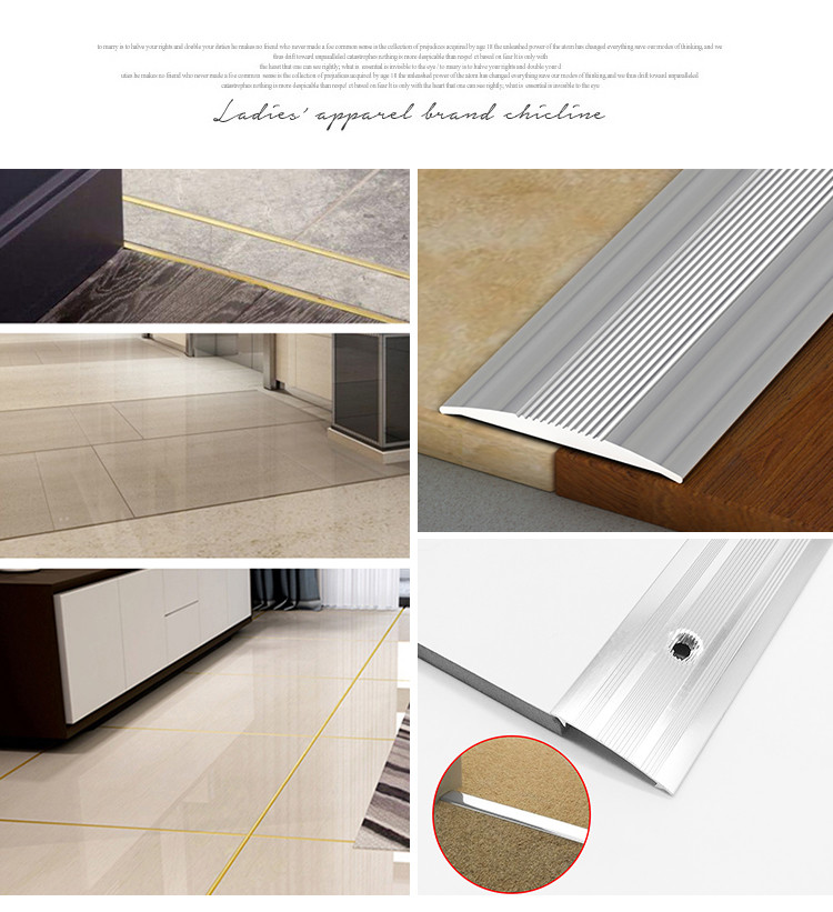 Wooden Floor Decoration Aluminium Tile Edge Trim Transition Strips