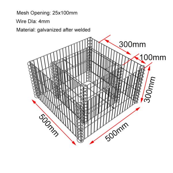 Buy cheap 25x100mm Hole Flower Bed Welded Mesh Gabion 1.5m Height from wholesalers