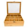 Buy cheap Transparent Lidded Wooden Box 12 Compartments Wood Tea Box Organizer from wholesalers