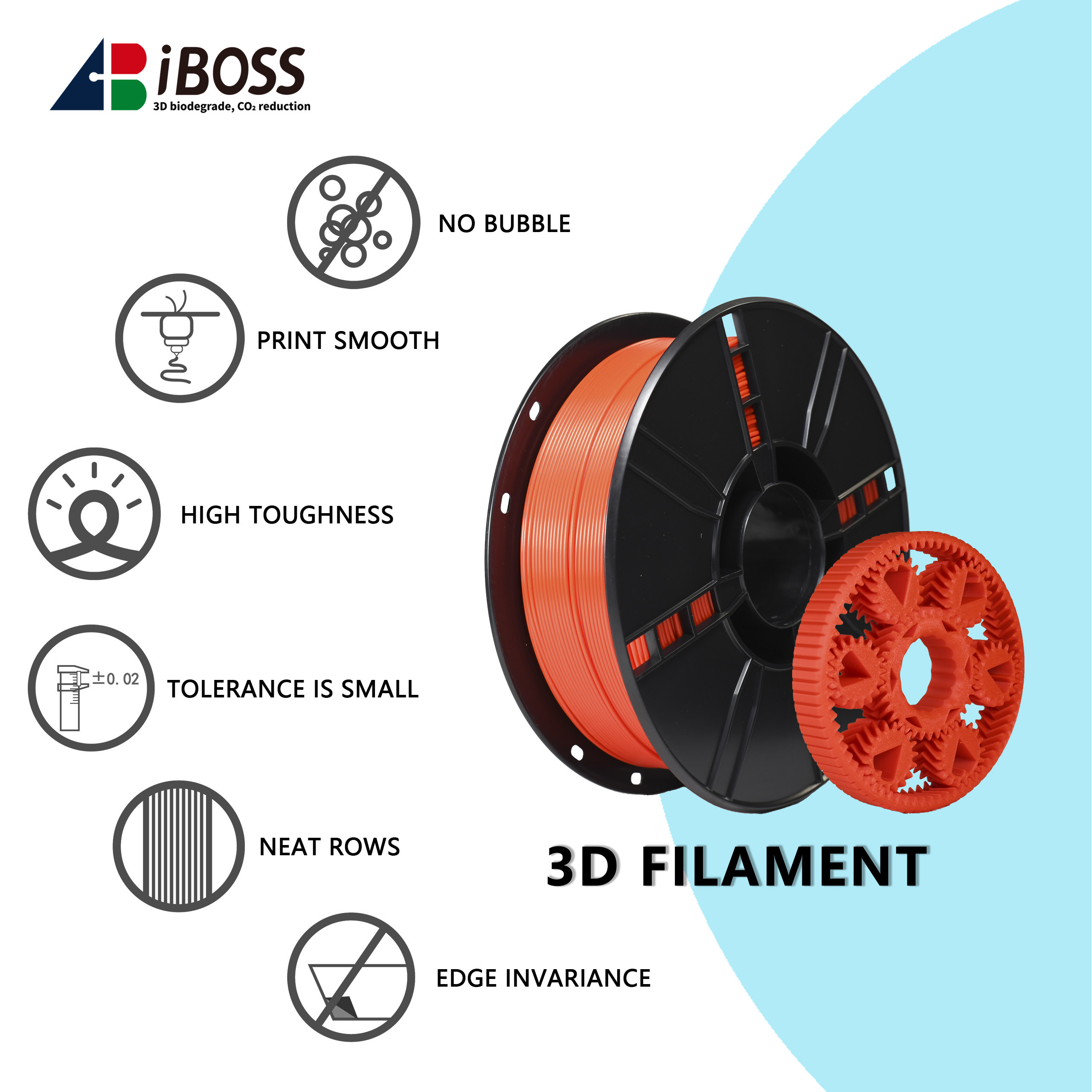3d Printing Filament Chinese Red PLA+3D Printer Filament Toughness Enhanced 1.75mm