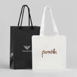 Custom White Black Paper Plain Paper Bags For Dresses Shopping With Your Own