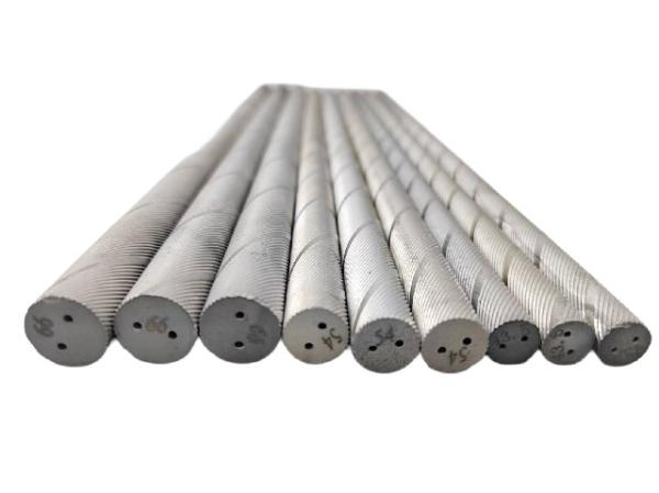 Buy cheap High Hardness Finest Carbide Spiral Rod / Tungsten Threaded Rod With Double Hole from wholesalers