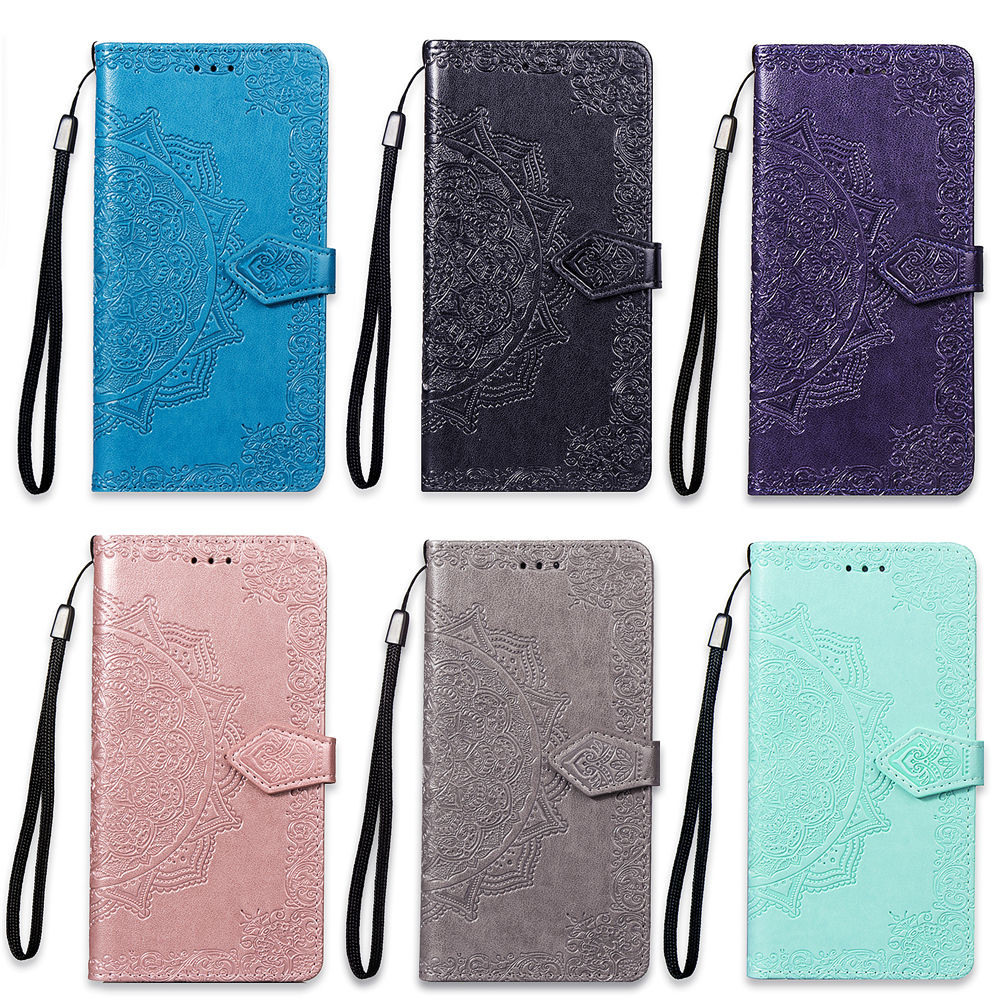 Multi Color Embossed Mandala Phone Flip Case For IphoneXS Max IphoneXR IphoneXS IphoneX Iphone8 Iphone8 Plus Iphone7