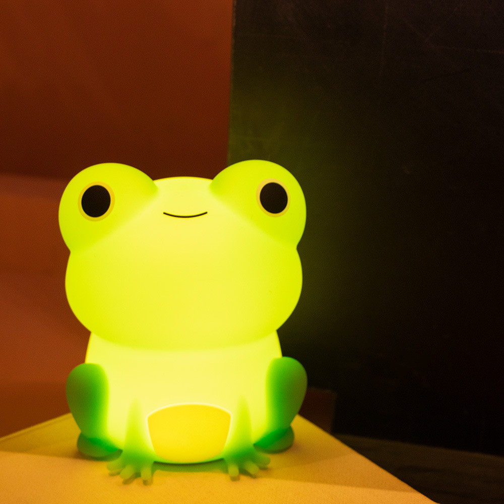 Cute Frog Night Night For Kids Color Changeable Silicone Sleeping Night Lamp For Nursery Dimmable Timer Rechargeable