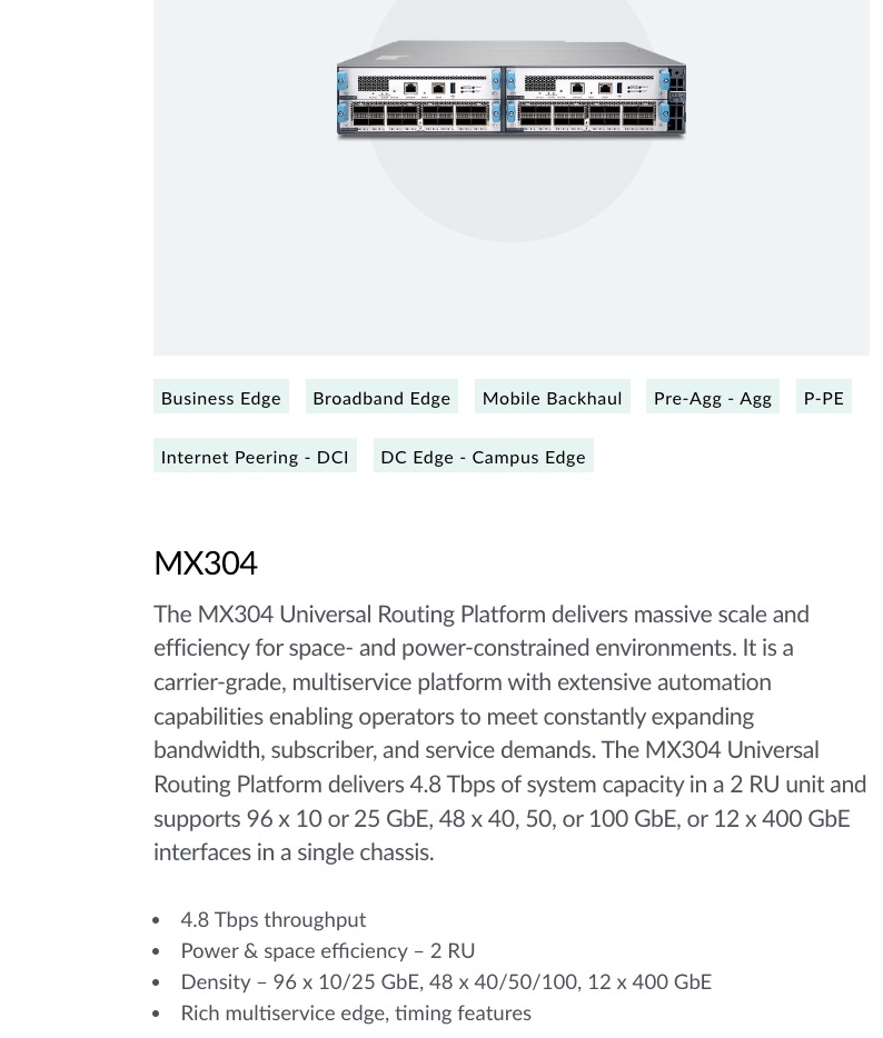 WPA3 Juniper Networks Routers MX304-BASE MX304 Base Chassis Bundle