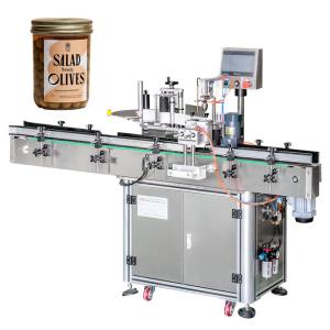 China Salad Ready Olives Self Adhesive Half Circle Labeling Machine For Conical Tapered Bottle on sale