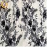 Buy cheap Black Decorative Embroidered Lace Fabric Fashionable With Rhinestones from wholesalers