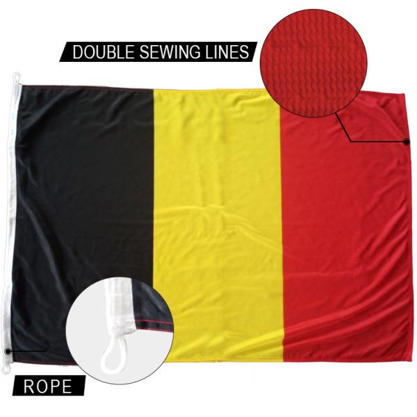Buy cheap Belgium National Flag 3x5' Knitted Polyester Rope And Loops Customized Indoor Outdoor from wholesalers