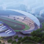 S355JR Curved Roof Stadium Steel Structure Irregular Welding