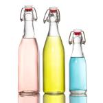 ODM Restaurant 12 Oz Glass Juice Bottles Glass Jar With Hermetic Lids