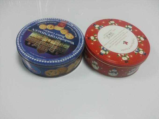 Cylinder Cookie Tin Container Vintage Tin Canisters Holiday Christmas Tin Boxes