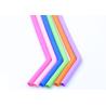 Buy cheap Hot Drink Reusable Long Slender Food Grade Silicone Straws With Cleaning Brushes from wholesalers