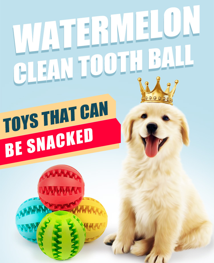 Picture 7cm Durable Soft Rubber Non Toxic Bite Resistant Dog Chew Toy Balls for Pet Food Treat Feeder and Tooth Cleaning