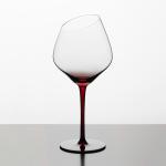 Electroplated Slanted Red Tinted Wine Glasses 19 Ounces Lead Free 550ml Hand