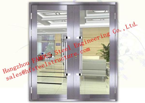 Buy cheap Galvanized Steel Fireproof Aluminum Frame Glass Double Doors For Shopping Mall from wholesalers