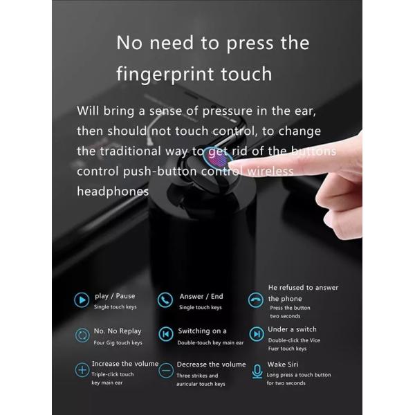 Binaural Tws Headphone Waterproof Earbuds Headphones Tws Touch Control Wireless Bluetooth Earphones Mini Earbuds 2600mAh Charging Box Earpieces