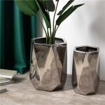 Latest design home balcony hotel decor flower plant pot creative electroplate