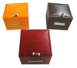 Plastic Mould Keepsake Gift Boxe For Men's Cufflink Croco veins Metal Trademarks