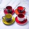 Buy cheap Hotel Red Black Glaze Stoneware Dinnerware Set from wholesalers