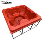 8-person all-seater square hot tub mould for wood-fired hot tub, hot tub with
