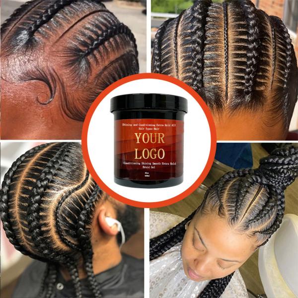 Customize Logo Strawberry Scent Braiding Gel For Hair Locks Twists Tames Frizz