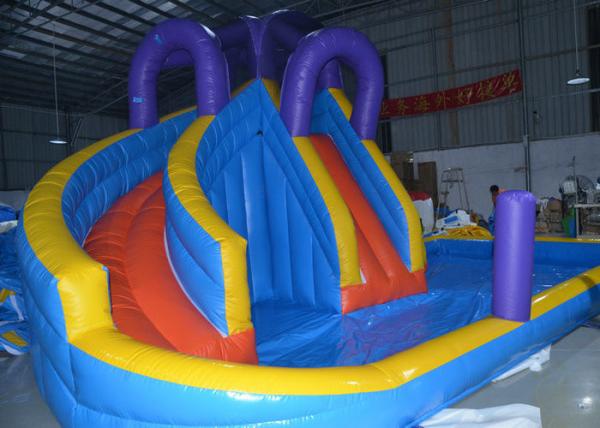Buy cheap 0.55mm PVC Kids Inflatable Water Slide Pool / Jumping Bouncer Castle With Air Blower from wholesalers