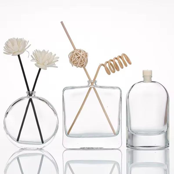 Buy cheap Empty 100ml Luxury Round Square Clear Glass Reed Diffuser Bottle from wholesalers