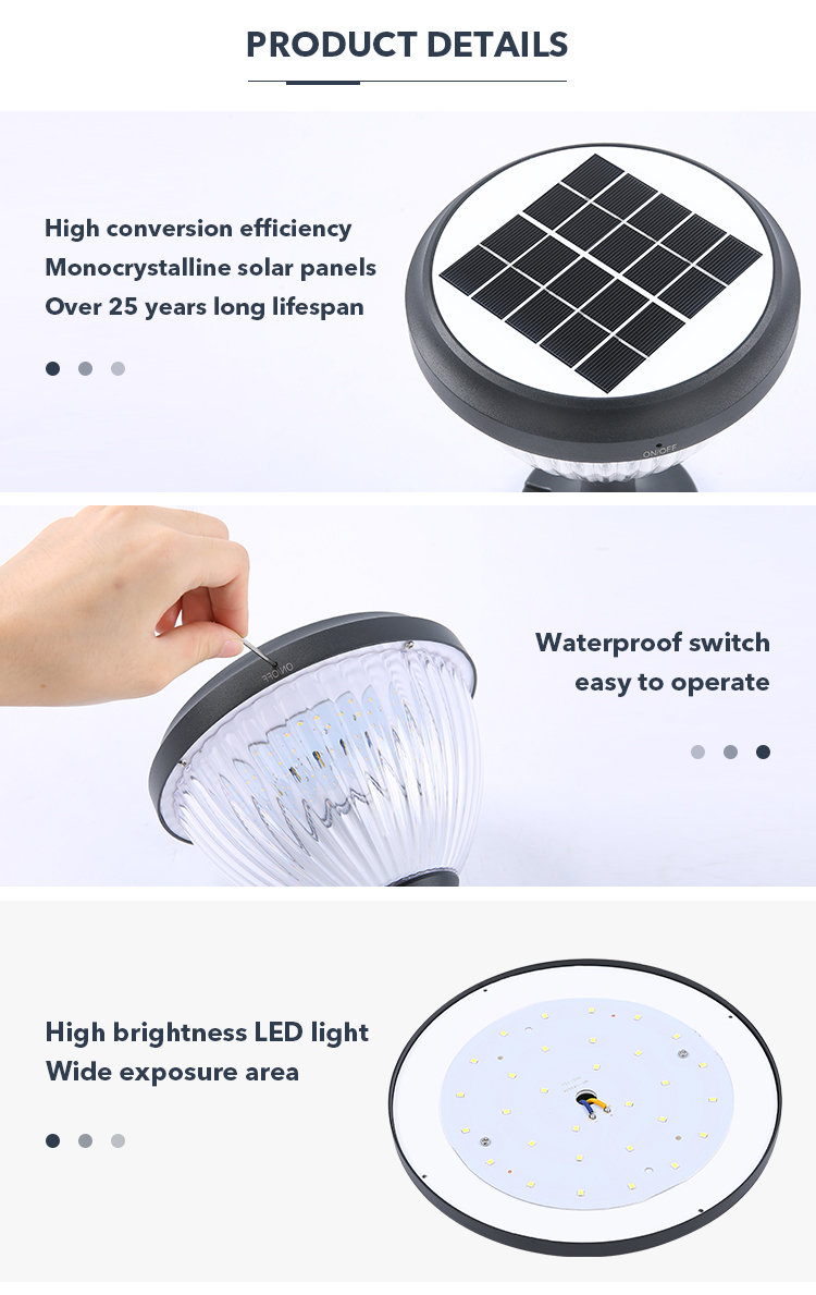 Durable Garden Solar Outdoor Lawn Lights Water Resistant 3000k 6000k