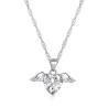 Buy cheap S925 Sterling Silver Love Wings Necklace Women Heart Zircon Collarbone Chain Jewelry from wholesalers