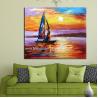 Buy cheap Impressionism Sunrise Seascape Oil Paintings Palette Knife Sailboat Flexible from wholesalers