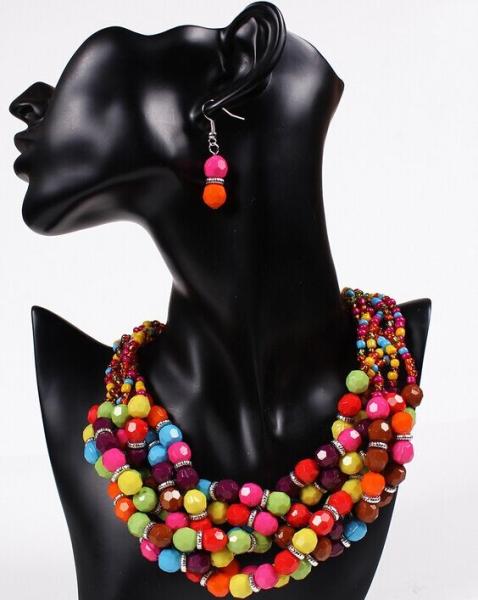 Buy cheap Fashion jewelry bohemian colored gemstones hand-woven resin / Necklaces from wholesalers