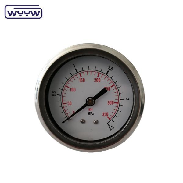63mm Stainless Steel Liquid Filled Pressure Gauge Shockproof 1/4"Bsp Back