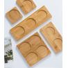 Buy cheap 6 Pack 9cm Bamboo Coasters Round Shape Laser Logo Bar Home Cup Coasters from wholesalers