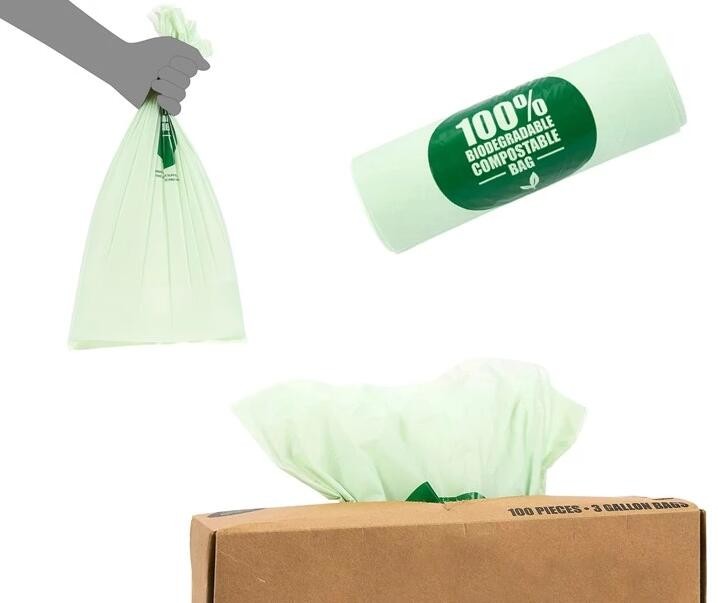 OEM Biodegradable Compost Bags On Roll Supermarket Food Waste Caddy Liner