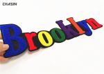 Custom Colorful Letters Chenille Embroidery Patches Black Felt Background