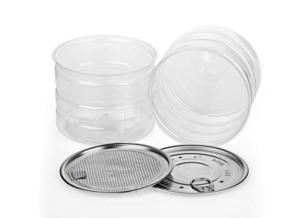 Buy cheap Custom Clear Plastic Cylinder , Transparent PET Easy Open Tube Food Cans from wholesalers