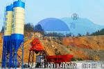 HZS50 Electrical Ready Mix Concrete Plant Equipment With 3/4 Storage Bins