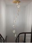 Luxury Crystal Chandelier For Staircase Gold Black Home drop light circle led