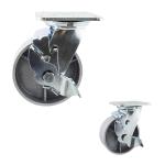 125mm Cast Iron 506LBS Capacity Side Brake Heavy Duty Table Casters Wheels