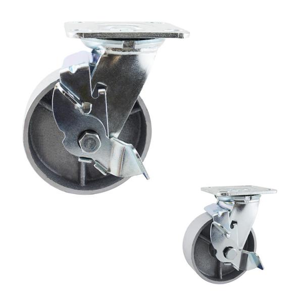 Buy cheap 125mm Cast Iron 506LBS Capacity Side Brake Heavy Duty Table Casters Wheels from wholesalers