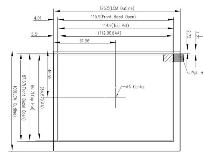 40 Pin Color 5.6 Inch TFT LCD RGB Display With Resistive Touch Panel