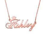 0.07oz 1.8ft Custom Silver Necklaces OEM unisex Rose Gold Crown Necklace