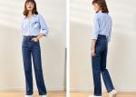 Wide Leg Dark Wash Womens Denim Jeans , XS - XXL High Waist Flare Jeans