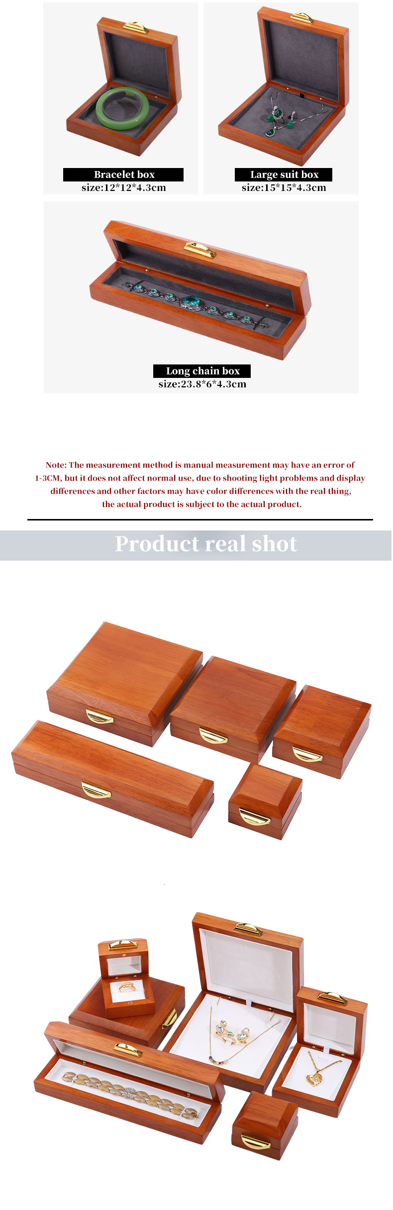 Custom Embossing Logo Luxury Wood Jewelry Box Packaging For Bracelet Necklace Set