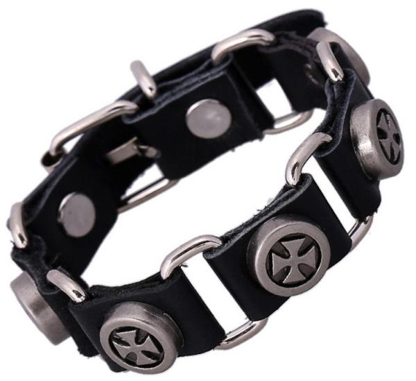 Buy cheap Leather bracelet Cowhide link bracelet with pop punk jewelry from wholesalers