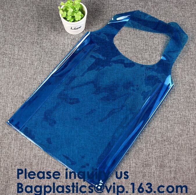 Fashion Clear Reusable Grocery Bag PVC Handbag Women Shopping Bag Transparent Tote Bags,Big Capacity Pvc Shopping Bag Wi