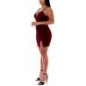 Buy cheap Fashion Wholesale Ladies Sling Dress Elegant Customized Women V Neck Split Hem Bodycon Dresses from wholesalers