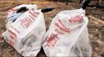 Asbestos Removal, disposable plastic yellow poly asbestos warning printed burial
