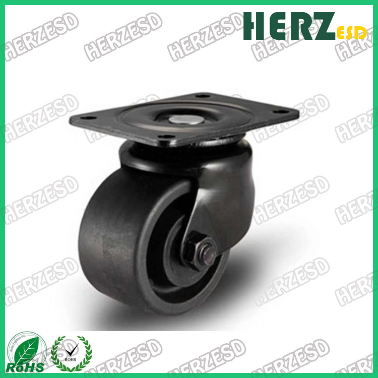 ESD Conductive Metal Core Rubber Caster Wheels Size 2-6 Inch Load Bearing 100-500kg